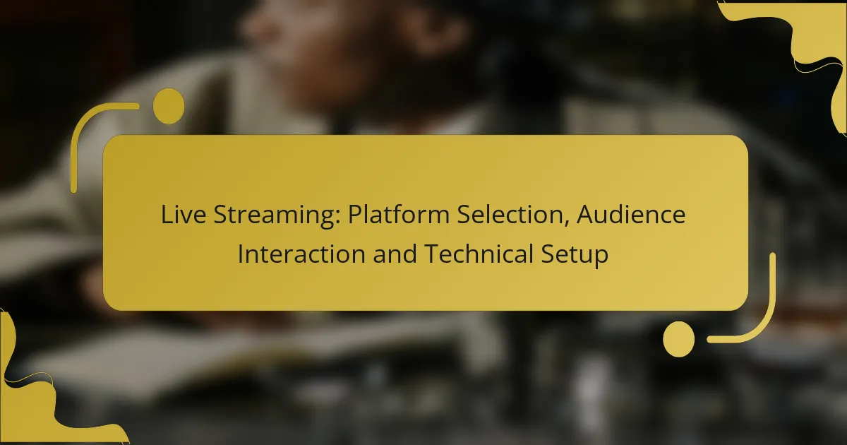 Live Streaming: Platform Selection, Audience Interaction and Technical Setup