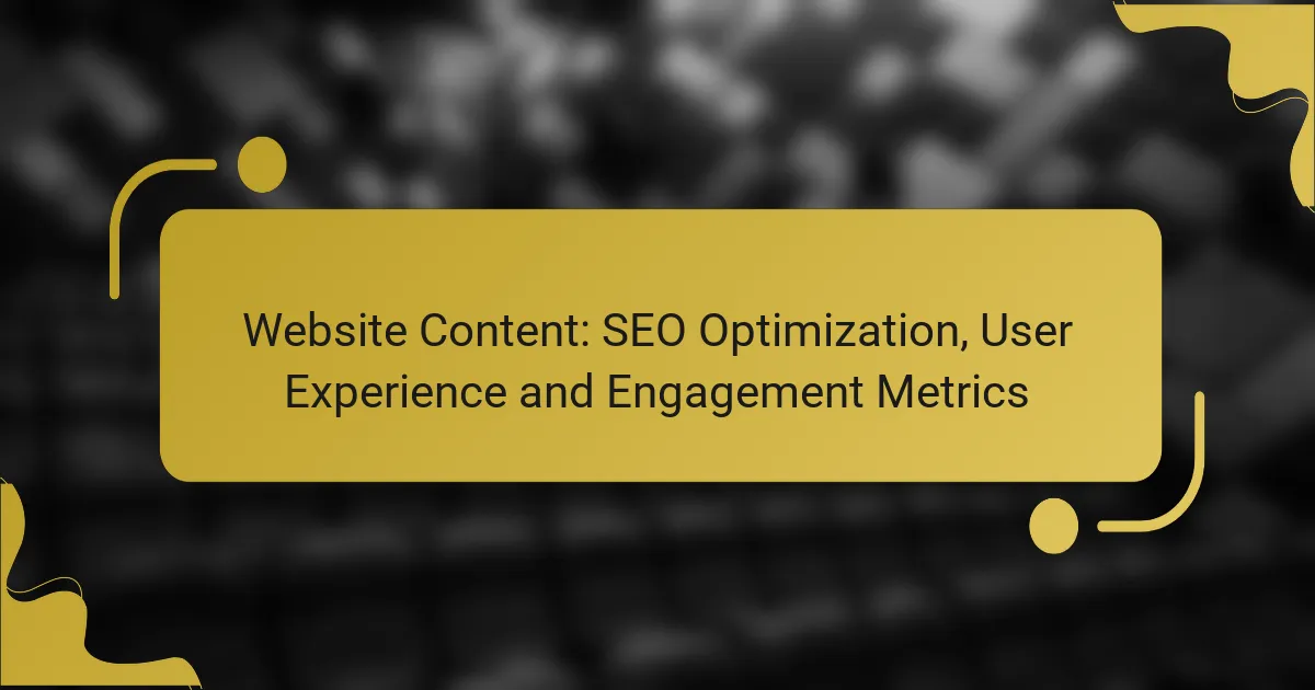 Website Content: SEO Optimization, User Experience and Engagement Metrics