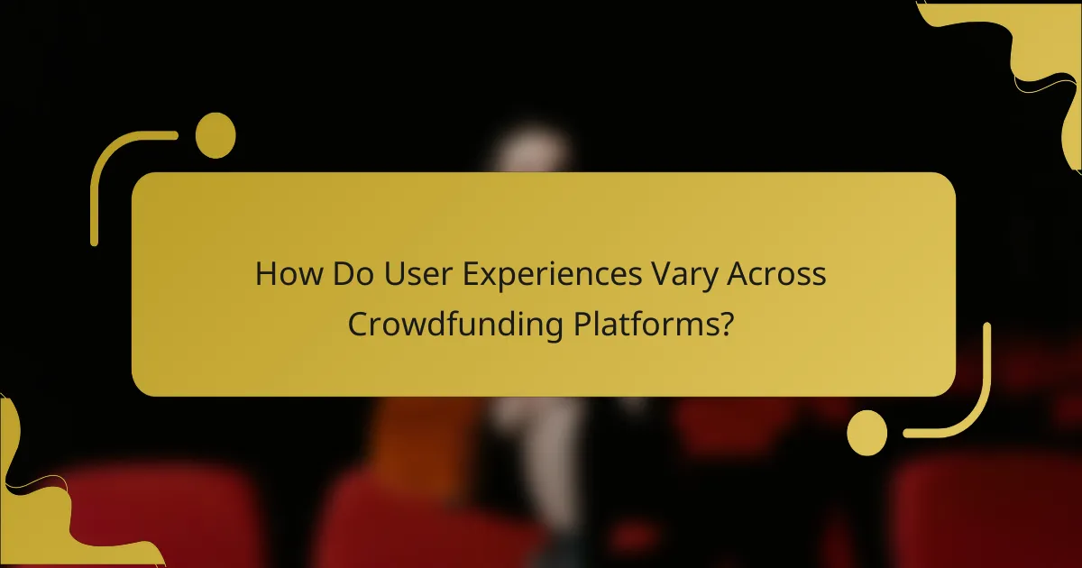 How Do User Experiences Vary Across Crowdfunding Platforms?