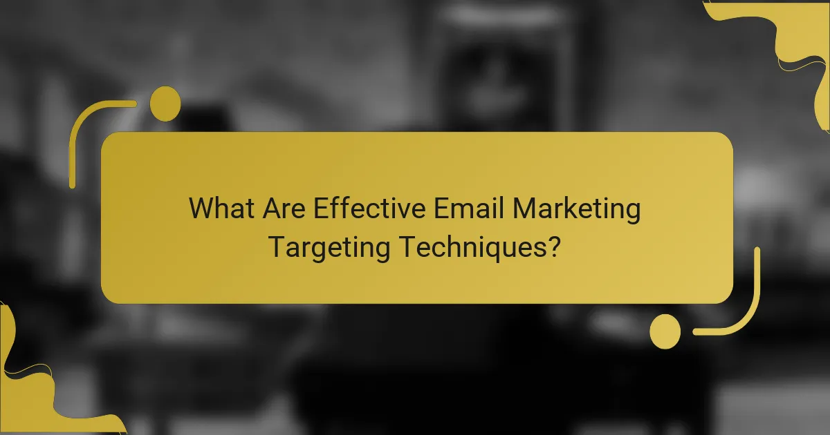What Are Effective Email Marketing Targeting Techniques?